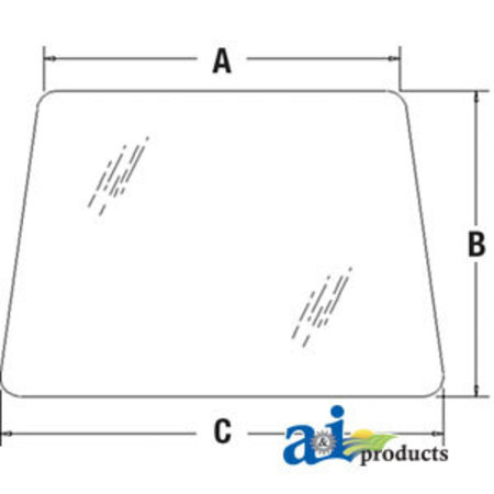 A & I PRODUCTS Glass, Windshield, Front 38" x55.5" x6" A-82848332